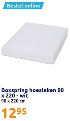 Promotions Boxspring hoeslaken90 x 220 wit - Produit Maison - Action - Valide de 10/04/2024 à 16/04/2024 chez Action