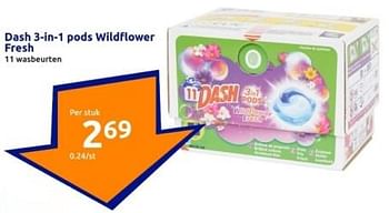 Promotions Dash 3 in 1 pods wildflower fresh - Dash - Valide de 10/04/2024 à 16/04/2024 chez Action