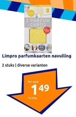 Promotions Limpro parfumkaarten navulling - Limpro - Valide de 10/04/2024 à 16/04/2024 chez Action