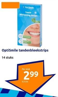 Promotions Optismile tandenbleekstrips - OptiSmile - Valide de 10/04/2024 à 16/04/2024 chez Action