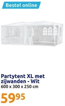 Promotions Partytent xl met zijwanden wit - Produit Maison - Action - Valide de 10/04/2024 à 16/04/2024 chez Action
