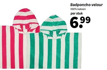 Promotions Badponcho velour - Produit maison - Wibra - Valide de 08/04/2024 à 21/04/2024 chez Wibra