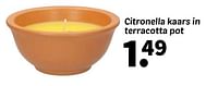 Citronella kaars in terracotta pot-Huismerk - Wibra
