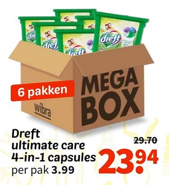Promoties Dreft ultimate care 4 in 1 capsules - Dreft - Geldig van 08/04/2024 tot 21/04/2024 bij Wibra