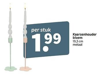Promoties Kaarsenhouder bloem - Huismerk - Wibra - Geldig van 08/04/2024 tot 21/04/2024 bij Wibra