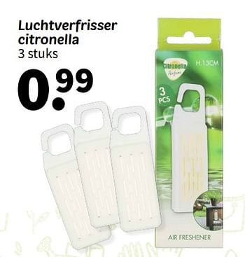 Promoties Luchtverfrisser citronella - Huismerk - Wibra - Geldig van 08/04/2024 tot 21/04/2024 bij Wibra