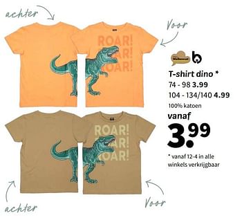 Promoties T-shirt dino - Huismerk - Wibra - Geldig van 08/04/2024 tot 21/04/2024 bij Wibra
