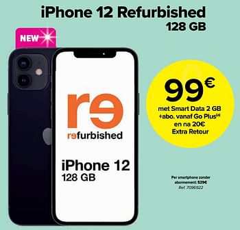 Promotions Apple iphone 12 refurbished 128 gb - Apple - Valide de 02/04/2024 à 01/05/2024 chez Carrefour