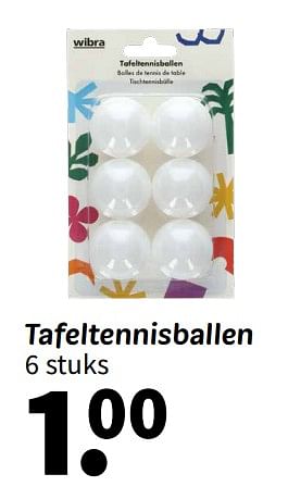 Promotions Tafeltennisballen - Produit maison - Wibra - Valide de 08/04/2024 à 21/04/2024 chez Wibra
