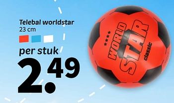 Promoties Telebal worldstar - Huismerk - Wibra - Geldig van 08/04/2024 tot 21/04/2024 bij Wibra