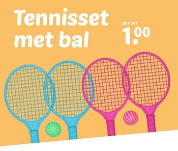 Promotions Tennisset met bal - Produit maison - Wibra - Valide de 08/04/2024 à 21/04/2024 chez Wibra