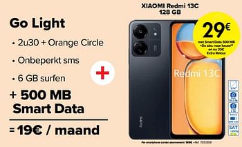 Promoties Xiaomi redmi 13c 128 gb - Xiaomi - Geldig van 02/04/2024 tot 01/05/2024 bij Carrefour