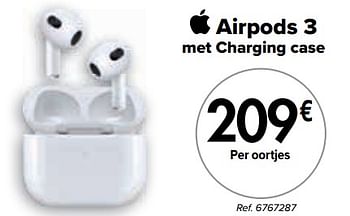 Promoties Apple airpods 3 oortjes - Apple - Geldig van 02/04/2024 tot 01/05/2024 bij Carrefour