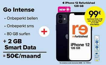 Promotions Apple iphone 12 refurbished 128 gb - Apple - Valide de 02/04/2024 à 01/05/2024 chez Carrefour
