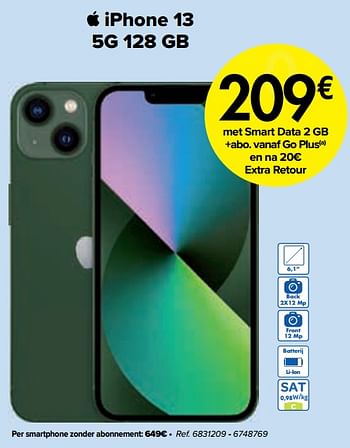 Promotions Apple iphone 13 5g 128 gb - Apple - Valide de 02/04/2024 à 01/05/2024 chez Carrefour