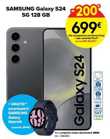 Promotions Samsung galaxy s24 5g 128 gb - Samsung - Valide de 02/04/2024 à 01/05/2024 chez Carrefour