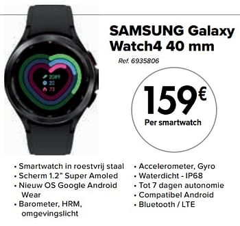 Promotions Samsung galaxy watch4 40 mm - Samsung - Valide de 02/04/2024 à 01/05/2024 chez Carrefour