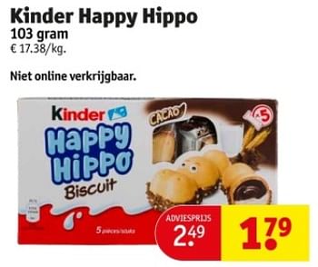 Promotions Kinder happy hippo - Kinder - Valide de 09/04/2024 à 21/04/2024 chez Kruidvat