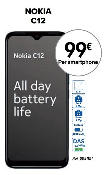Promotions Nokia c12 smartphone - Nokia - Valide de 02/04/2024 à 01/05/2024 chez Carrefour