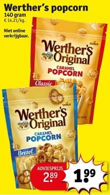 Promotions Werther`s popcorn - Werther's Original - Valide de 09/04/2024 à 21/04/2024 chez Kruidvat