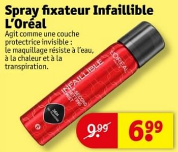 Promoties Spray fixateur infaillible l’oréal - L'Oreal Paris - Geldig van 09/04/2024 tot 21/04/2024 bij Kruidvat