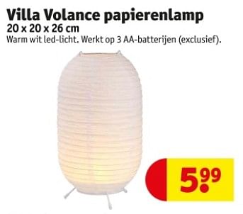 Promoties Villa volance papierenlamp - Villa Volance - Geldig van 09/04/2024 tot 21/04/2024 bij Kruidvat