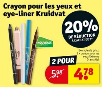Promotions Crayon pour les yeux extreme drama gel - Produit maison - Kruidvat - Valide de 09/04/2024 à 21/04/2024 chez Kruidvat