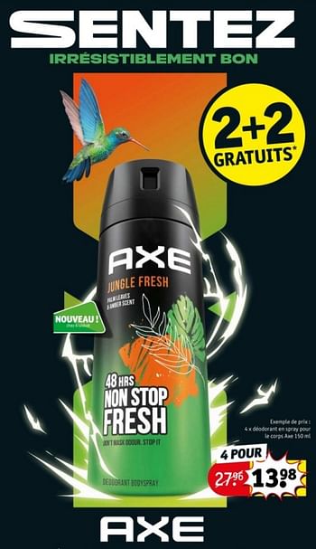 Promoties Déodorant en spray pour le corps axe - Axe - Geldig van 09/04/2024 tot 21/04/2024 bij Kruidvat