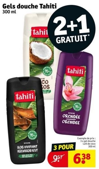 Promotions Gel douche lait de coco - Palmolive Tahiti - Valide de 09/04/2024 à 21/04/2024 chez Kruidvat