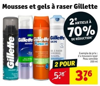 Promoties Mousse à raser peau sensible - Gillette - Geldig van 09/04/2024 tot 21/04/2024 bij Kruidvat
