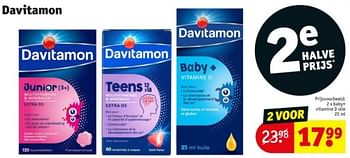 Promotions Baby vitamine d olie - Davitamon - Valide de 09/04/2024 à 21/04/2024 chez Kruidvat