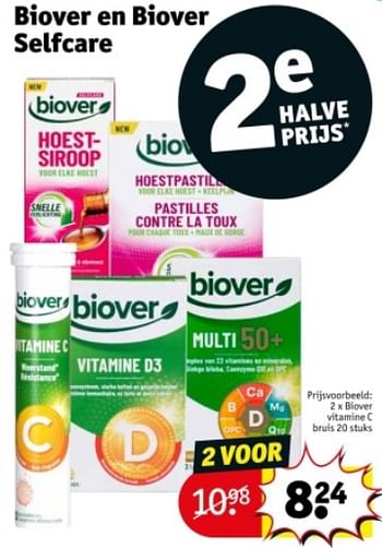 Promotions Biover vitamine c bruis - Biover - Valide de 09/04/2024 à 21/04/2024 chez Kruidvat
