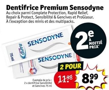 Promoties Dentifrice sensibilité et gencives - Sensodyne - Geldig van 09/04/2024 tot 21/04/2024 bij Kruidvat