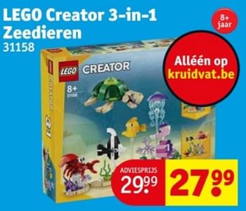 Promoties Lego creator 3 in 1 zeedieren - Lego - Geldig van 09/04/2024 tot 21/04/2024 bij Kruidvat
