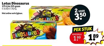 Promoties Lotus dinosaurus - Lotus Bakeries - Geldig van 09/04/2024 tot 21/04/2024 bij Kruidvat