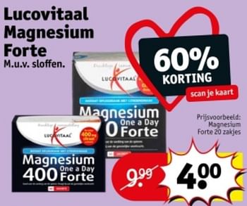 Promotions Magnesium forte - Lucovitaal - Valide de 09/04/2024 à 21/04/2024 chez Kruidvat