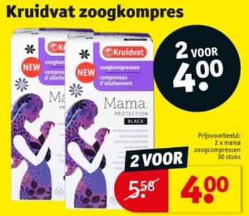 Promotions Mama zoogkompressen - Produit maison - Kruidvat - Valide de 09/04/2024 à 21/04/2024 chez Kruidvat