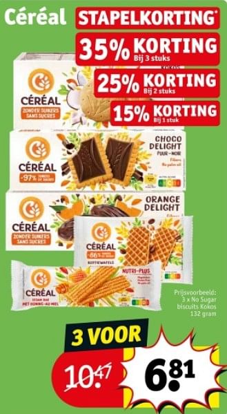 Promotions No sugar biscuits kokos - Céréal - Valide de 09/04/2024 à 21/04/2024 chez Kruidvat