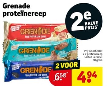 Promotions Proteinereep salted caramel - Grenade - Valide de 09/04/2024 à 21/04/2024 chez Kruidvat