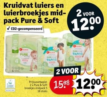 Promoties Pure + soft broekjes midpack 5 - Huismerk - Kruidvat - Geldig van 09/04/2024 tot 21/04/2024 bij Kruidvat