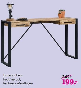 Promotions Bureau kyan - Produit maison - Leen Bakker - Valide de 08/04/2024 à 21/04/2024 chez Leen Bakker