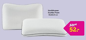 Promotions Hoofdkussen duoflex foam - Produit maison - Leen Bakker - Valide de 08/04/2024 à 21/04/2024 chez Leen Bakker