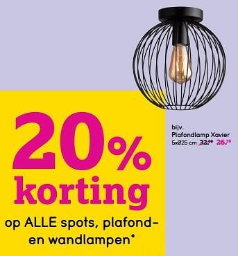 Promoties Plafondlamp xavier - Huismerk - Leen Bakker - Geldig van 08/04/2024 tot 21/04/2024 bij Leen Bakker