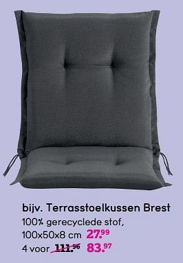 Promoties Terrasstoelkussen brest - Huismerk - Leen Bakker - Geldig van 08/04/2024 tot 21/04/2024 bij Leen Bakker