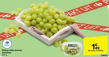 Promoties Pitloze witte druiven carrefour - Huismerk - Carrefour  - Geldig van 10/04/2024 tot 22/04/2024 bij Carrefour