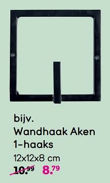 Promotions Wandhaak aken 1 haaks - Produit maison - Leen Bakker - Valide de 08/04/2024 à 21/04/2024 chez Leen Bakker