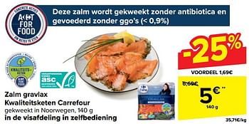 Promoties Zalm gravlax kwaliteitsketen carrefour - Huismerk - Carrefour  - Geldig van 10/04/2024 tot 22/04/2024 bij Carrefour