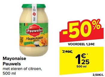 Promotions Mayonaise pauwels - Pauwels - Valide de 10/04/2024 à 22/04/2024 chez Carrefour