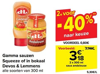 Promoties Saus andalouse - Devos Lemmens - Geldig van 10/04/2024 tot 22/04/2024 bij Carrefour