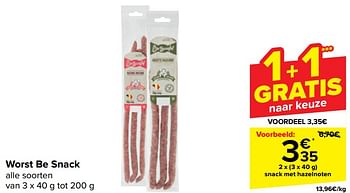 Promoties Snack met hazelnoten - Huismerk - Carrefour  - Geldig van 10/04/2024 tot 22/04/2024 bij Carrefour